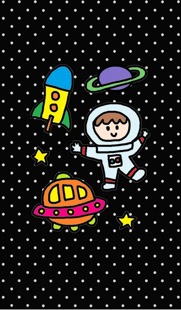 [LINE着せ替え] 宇宙旅行 x 水玉の画像1