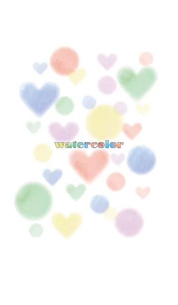 [LINE着せ替え] Watercolor Cute Heart*の画像1