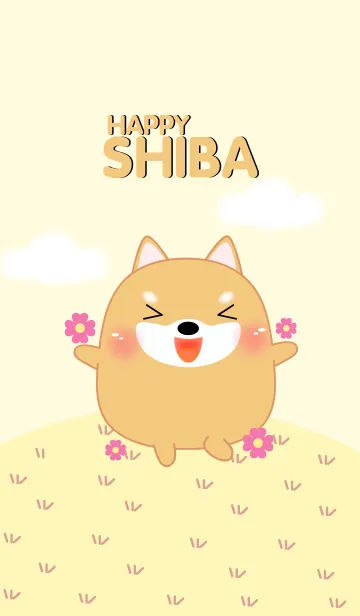 [LINE着せ替え] Happy Cute Fat Shiba Inu Theme(jp)の画像1