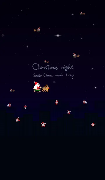 [LINE着せ替え] Christmas night Santa Claus work busilyの画像1