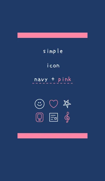 [LINE着せ替え] simple icon navy+pinkの画像1