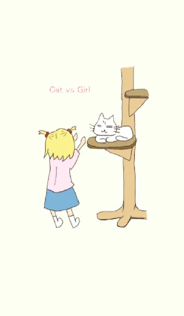 [LINE着せ替え] Cat vs Girlの画像1