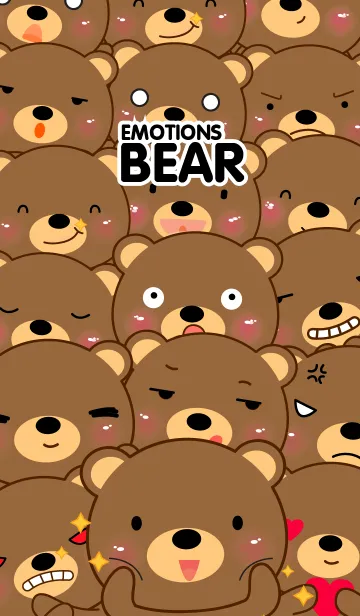 [LINE着せ替え] Simple Emotions Brown Bear Theme(jp)の画像1