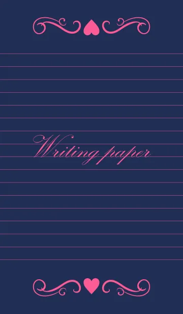 [LINE着せ替え] Writing paper-Navy＆Pink-の画像1