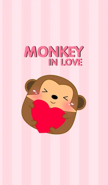 [LINE着せ替え] Cute Fat Monkey In Love Theme(jp)の画像1