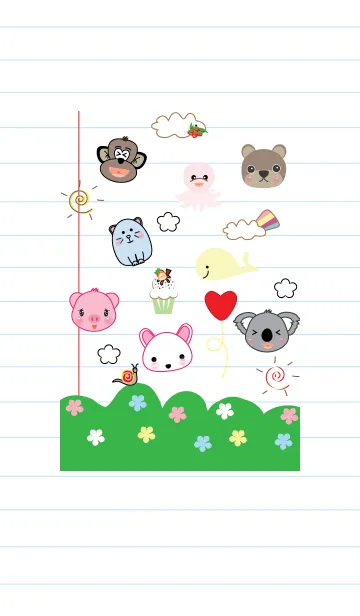 [LINE着せ替え] Cute animals theme v.1 (JP)の画像1