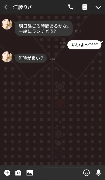 [LINE着せ替え] シャツ＆ボタン + 黒チェックの画像3