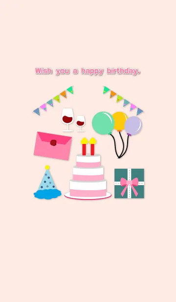 [LINE着せ替え] Wish you a happy birthday.(JAPAN)の画像1