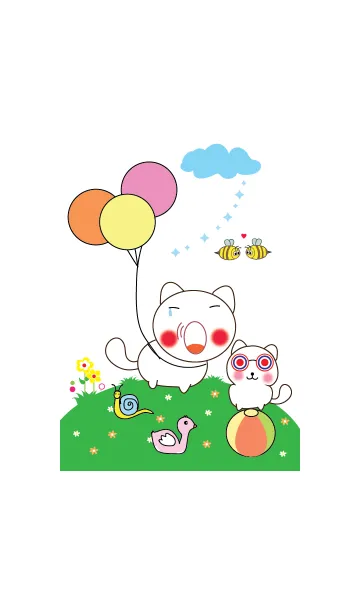 [LINE着せ替え] Cute little cat theme (JP)の画像1