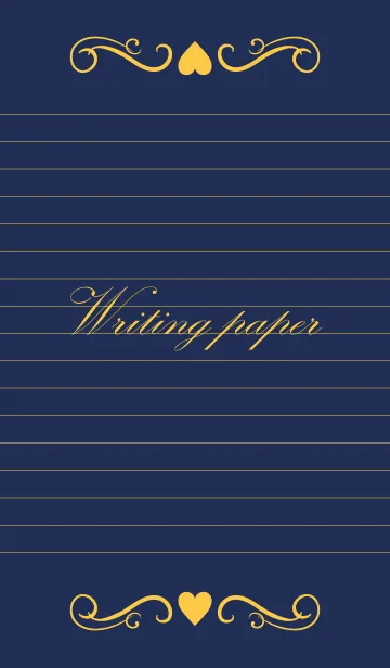 [LINE着せ替え] Writing paper-Navy＆Yellow-の画像1