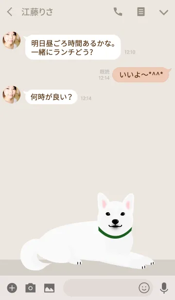 [LINE着せ替え] ごはんの時間 - 白柴犬 -の画像3