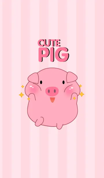 [LINE着せ替え] Cute Fat Pink Pig Theme(jp)の画像1