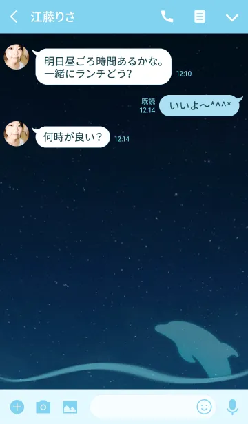 [LINE着せ替え] 星空のイルカの画像3