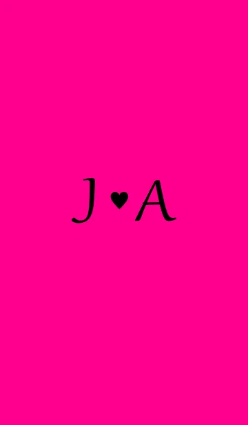 [LINE着せ替え] Initial "J ＆ A" Vivid pink ＆ black.の画像1