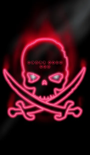 [LINE着せ替え] SKULL NEON RED 2の画像1