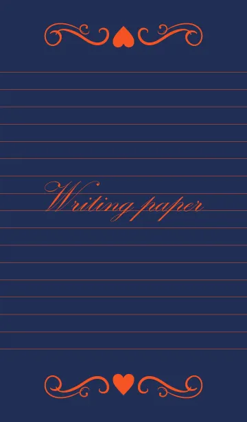 [LINE着せ替え] Writing paper-Navy＆Orange-の画像1