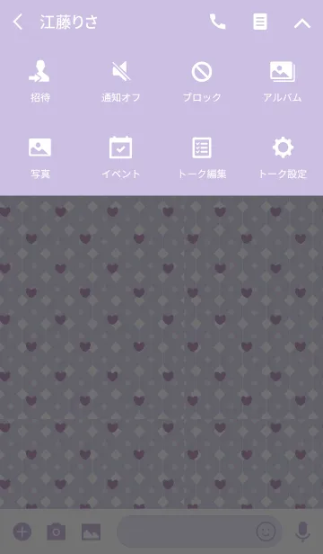 [LINE着せ替え] Diamond shape / purple (Heart)の画像4