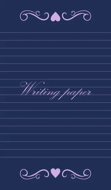 [LINE着せ替え] Writing paper-Navy＆Purple-の画像1