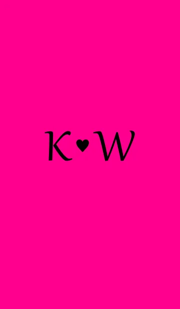 [LINE着せ替え] Initial "K ＆ W" Vivid pink ＆ black.の画像1