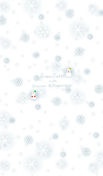 [LINE着せ替え] Snowflakes with Snowman ＆ Kagamimochiの画像1