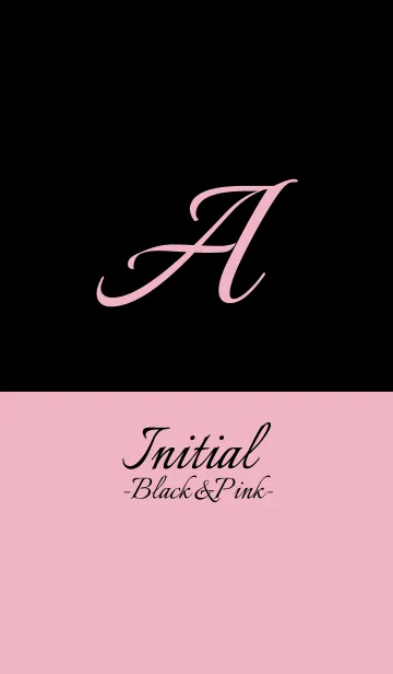 [LINE着せ替え] Initial "A" -Black＆Pink-の画像1