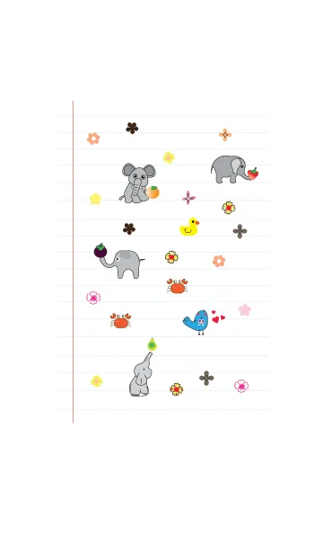 [LINE着せ替え] Cute elephant theme v.2 (JP)の画像1