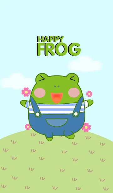 [LINE着せ替え] Cute Happy Frog Theme(jp)の画像1