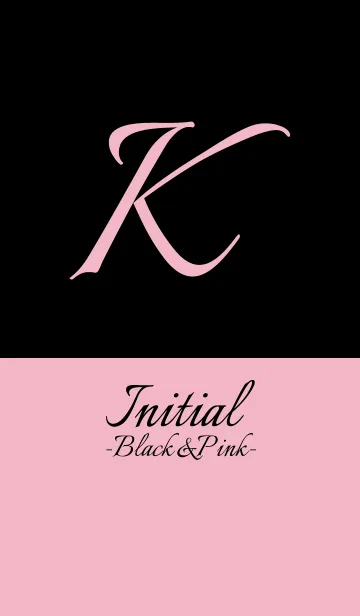 [LINE着せ替え] Initial "K" -Black＆Pink-の画像1