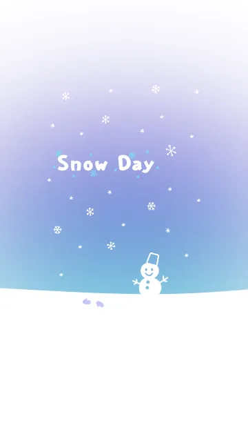 [LINE着せ替え] 雪の日 ～雪だるまと手袋（ブルー）の画像1