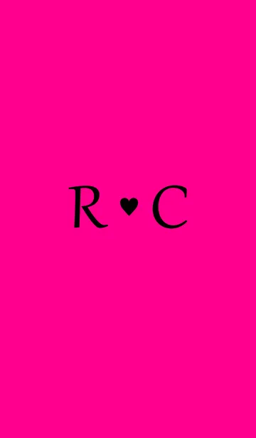 [LINE着せ替え] Initial "R ＆ C" Vivid pink ＆ black.の画像1