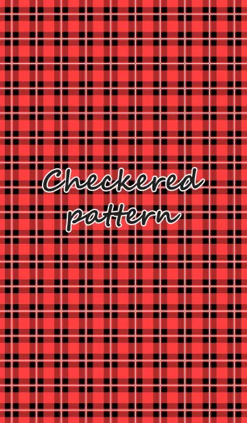 [LINE着せ替え] Checkered pattern -RED-の画像1