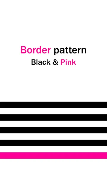 [LINE着せ替え] Border pattern -Black Vividpink-の画像1