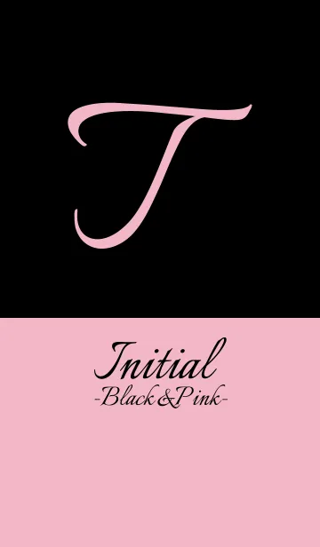 [LINE着せ替え] Initial "T" -Black＆Pink-の画像1