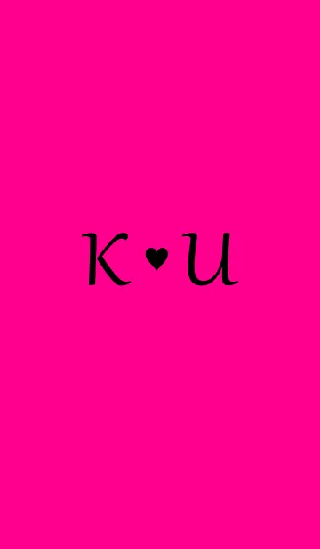 [LINE着せ替え] Initial "K ＆ U" Vivid pink ＆ black.の画像1