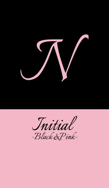 [LINE着せ替え] Initial "N" -Black＆Pink-の画像1