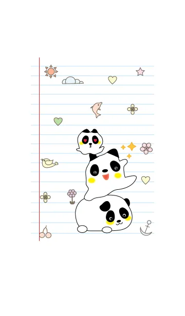 [LINE着せ替え] Cute panda theme v.3 (JP)の画像1