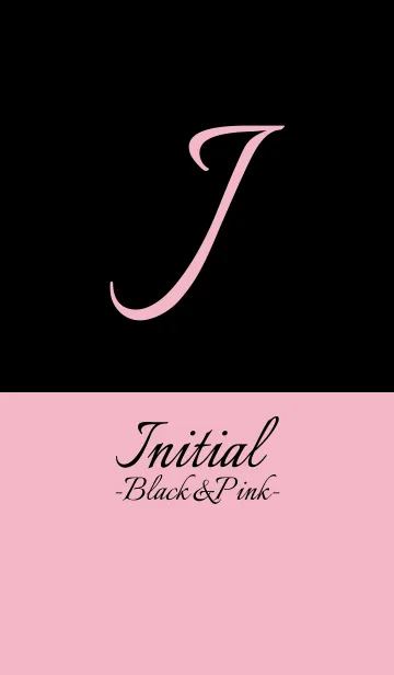 [LINE着せ替え] Initial "J" -Black＆Pink-の画像1