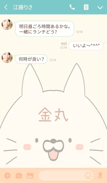 [LINE着せ替え] 金丸専用の可愛いねこの名前着せ替えの画像3