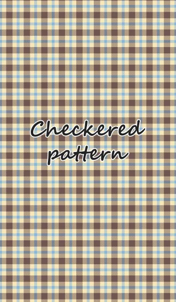 [LINE着せ替え] Checkered pattern -BROWN-の画像1