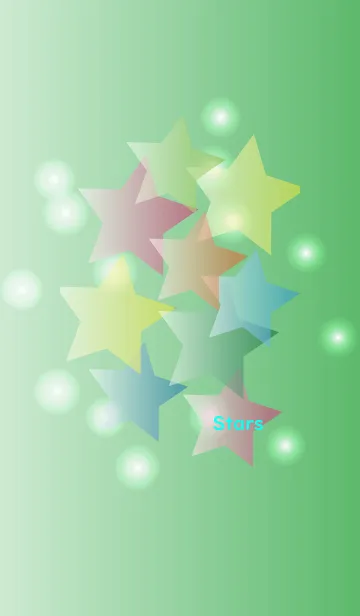 [LINE着せ替え] Pastel-Stars in green-gradationの画像1