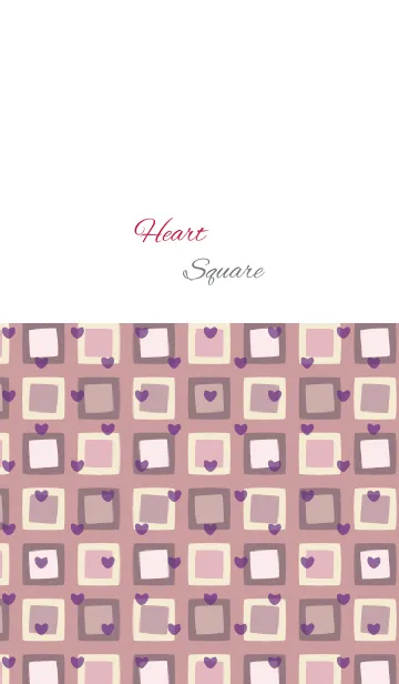 [LINE着せ替え] square2 / pink and purple (heart)の画像1