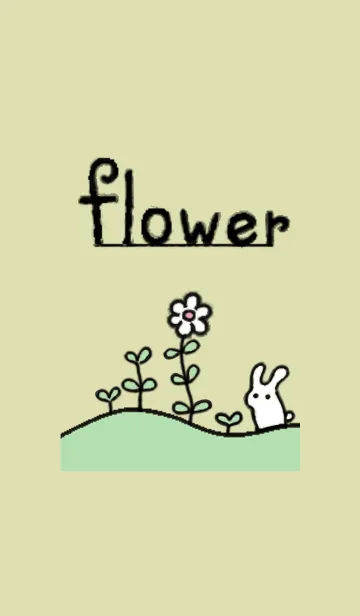 [LINE着せ替え] Flower and Rabbit (white)の画像1