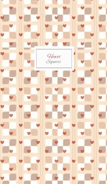 [LINE着せ替え] square / orange (heart)の画像1