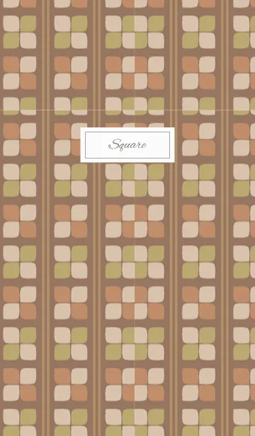 [LINE着せ替え] square / brown and greenの画像1