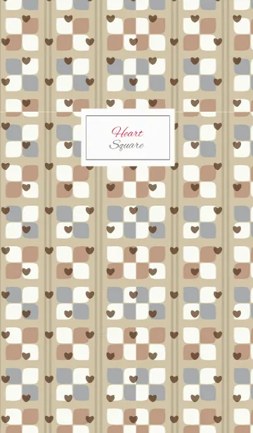 [LINE着せ替え] square / brown (heart)の画像1