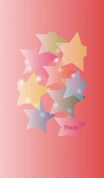 [LINE着せ替え] Pastel-stars in red-gradationの画像1