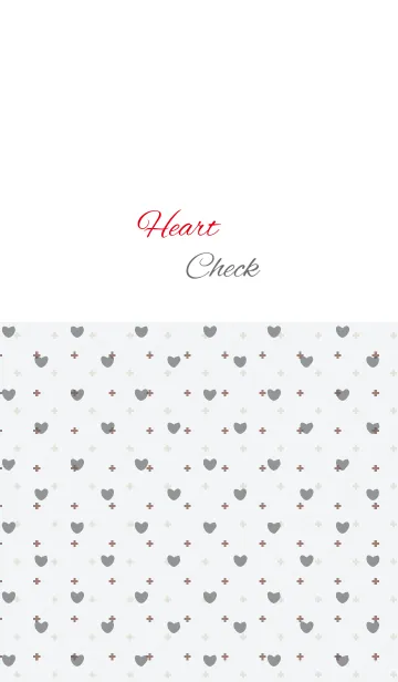 [LINE着せ替え] Check4 / light gray (heart)の画像1