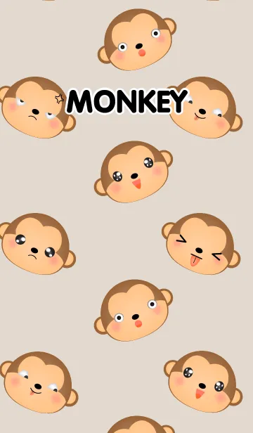 [LINE着せ替え] Emotions Face Monkey Theme(jp)の画像1