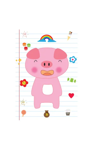 [LINE着せ替え] Cute pig theme v.3 (JP)の画像1