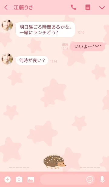 [LINE着せ替え] 星付きのかわいいヘッジホッグの画像3